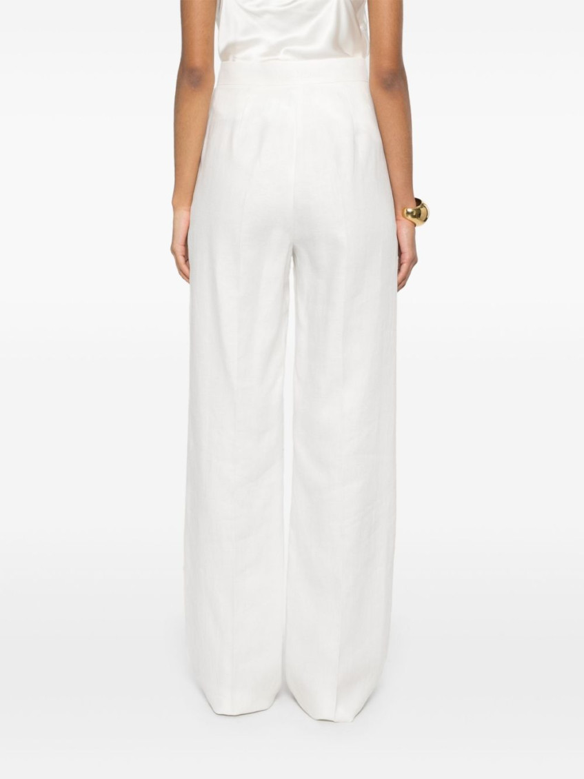 White Aversa linen trousers