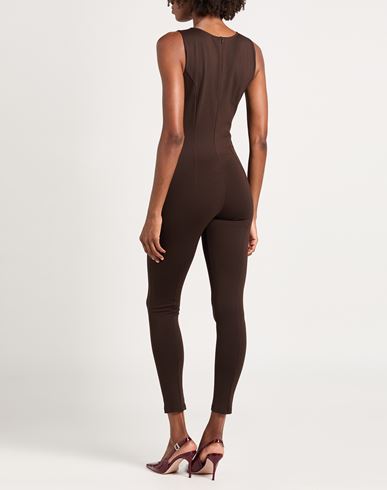 Woman Jumpsuit Dark brown Size 6 Viscose, Polyamide, Elastane