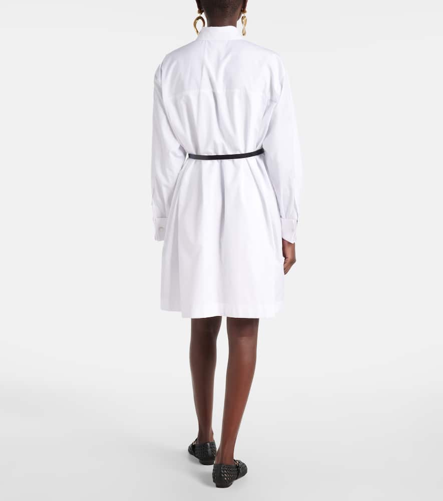 Belted cotton poplin shirt dress