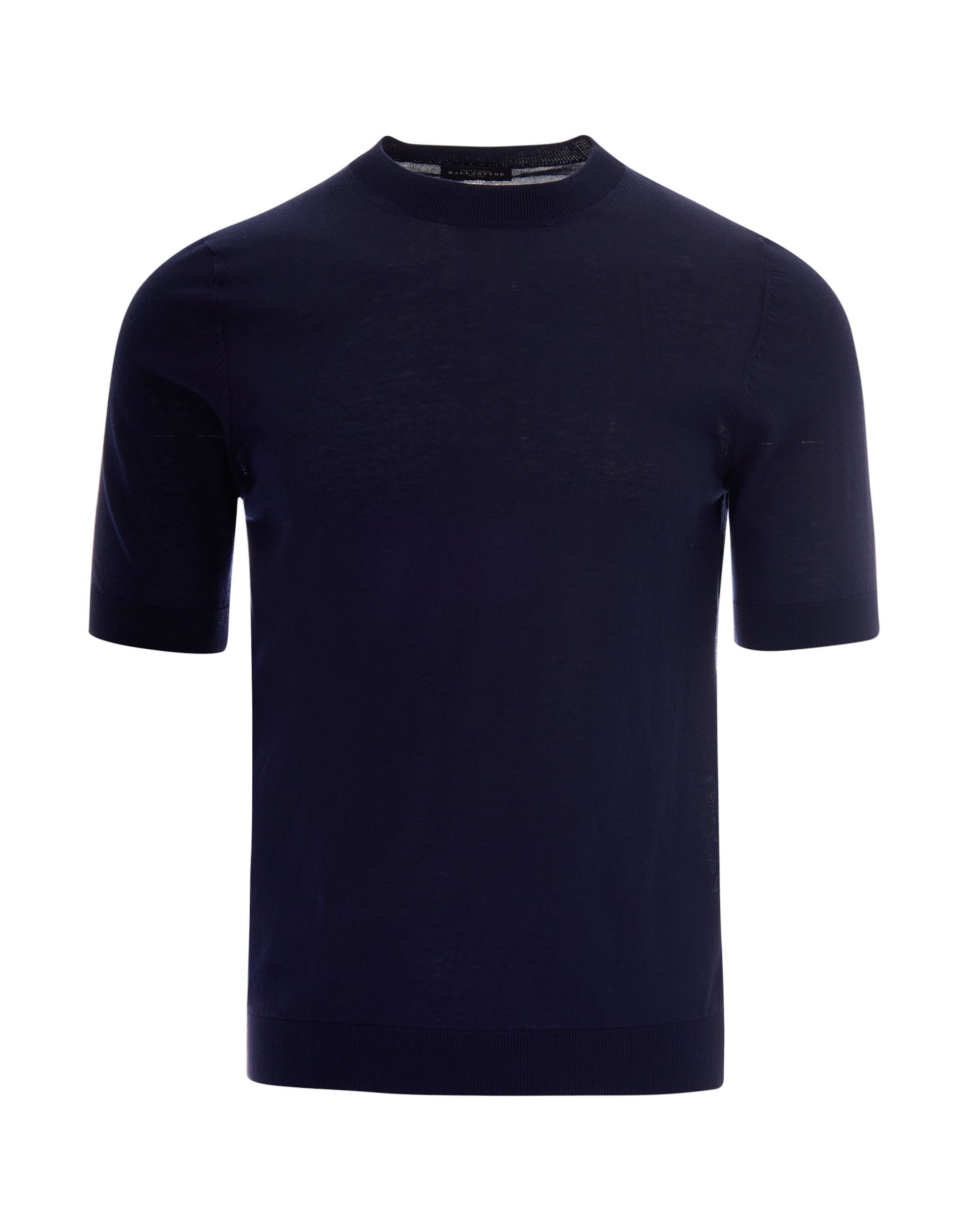 Cotton Knit T-shirt — Navy