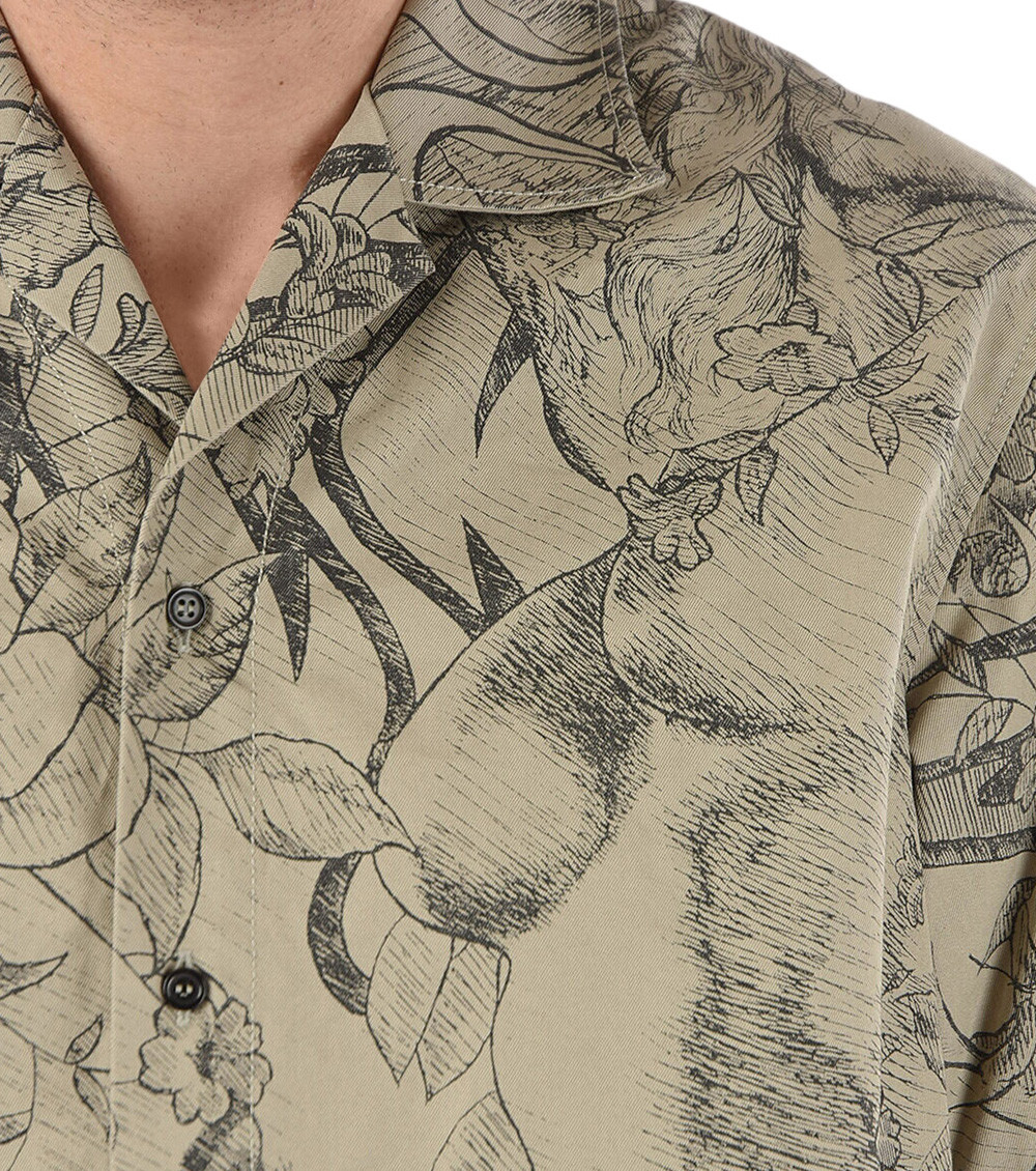 Grey Regular Printed Shirt