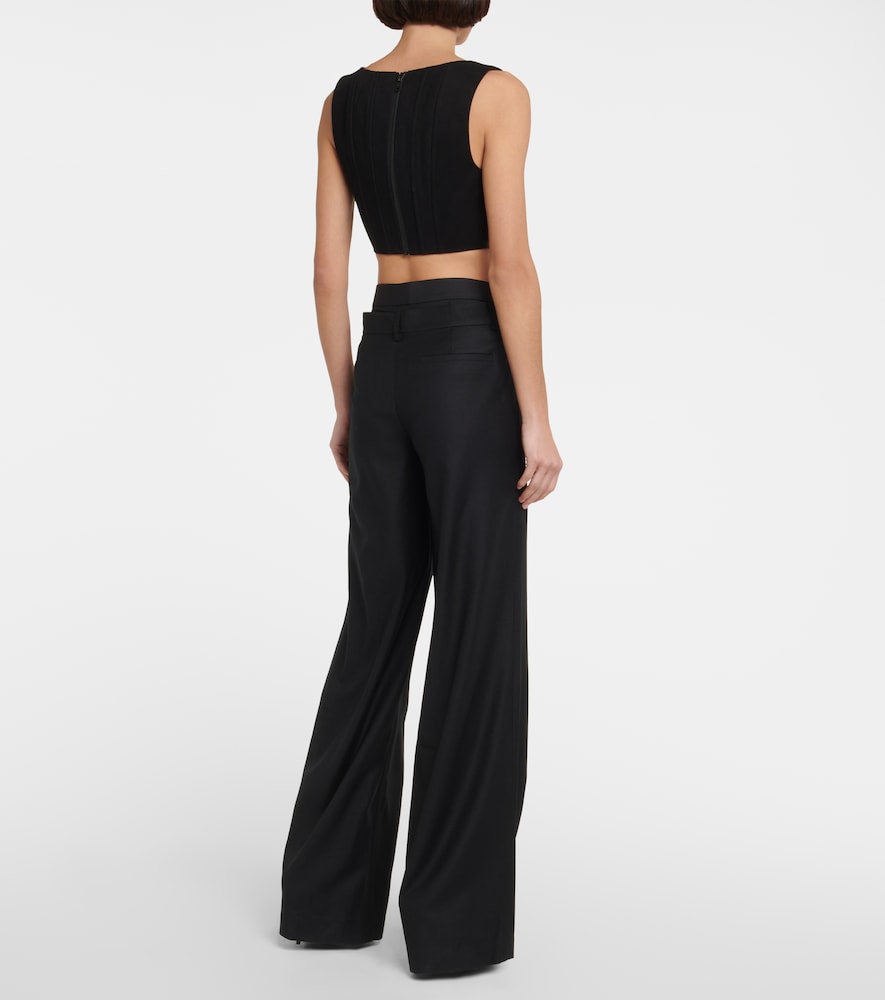Conso low-rise wide-leg wool pants