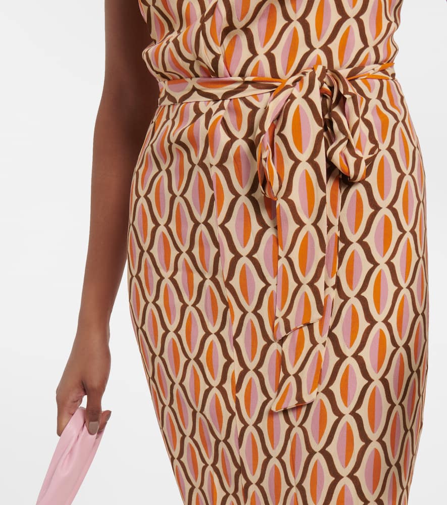 Caterina printed crêpe midi dress