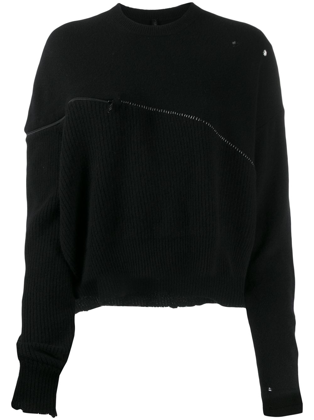 Oversized zipped jumper - Black