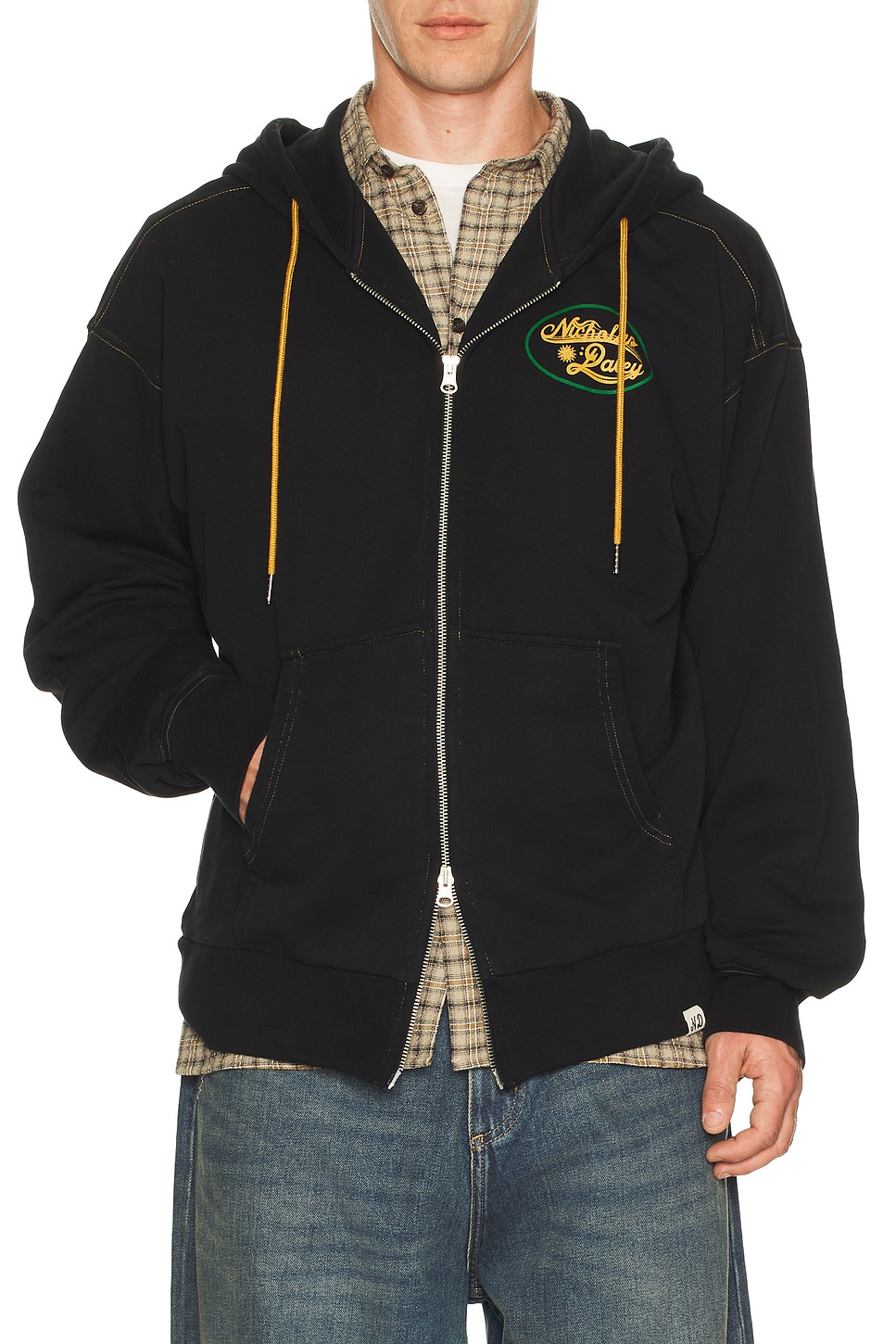 Nicholas Daley Roots Zip Up Hoodie in Black - Black. L also in M, XL/1X