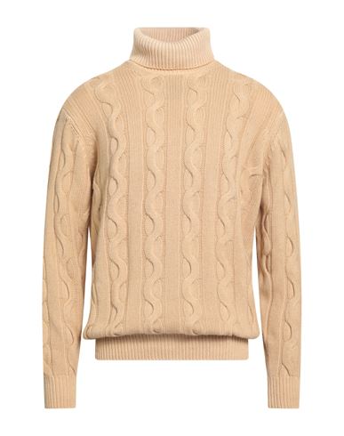 Man Turtleneck Beige Size 44 Merino Wool, Silk, Cashmere