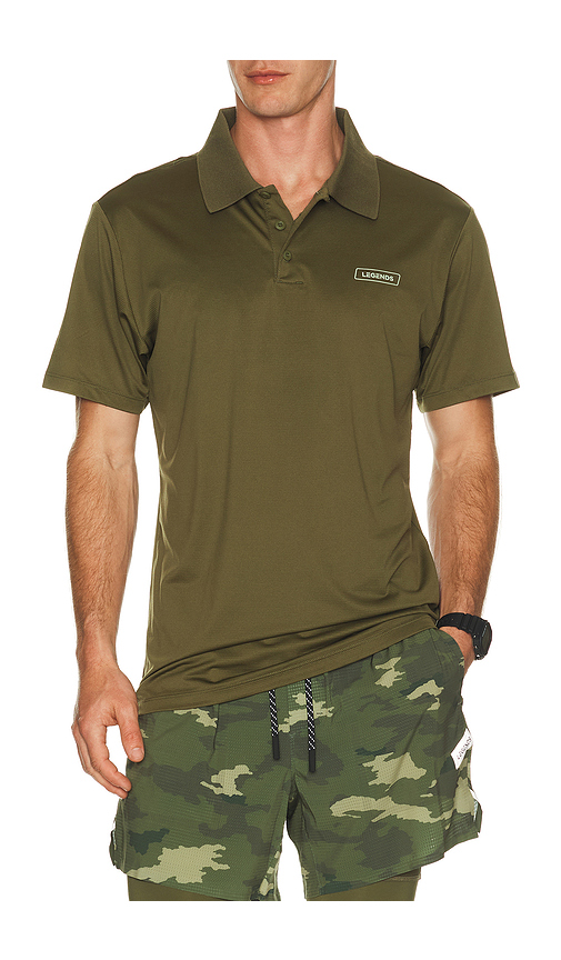 Legends Baldwin Performance Polo in Army. M. Also in S, L, XL/1X