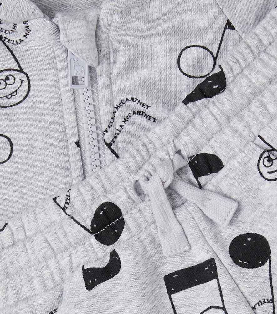 Baby cotton fleece hoodie and shorts set