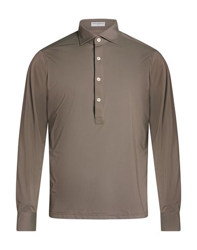 Next Man Polo shirt Dark brown Size M Polyamide, Elastane