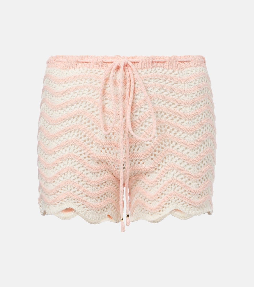 Mina striped cotton-blend shorts