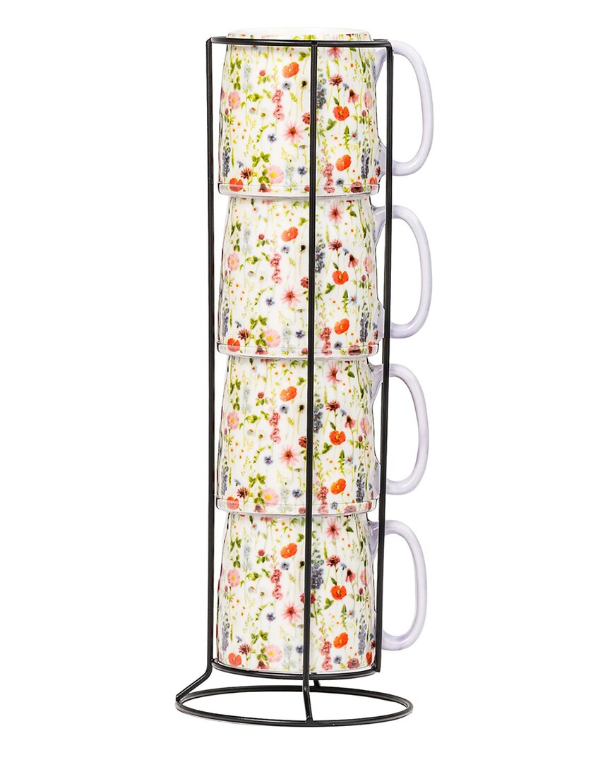 Set Of 4 Bella Espresso Demitasse Stacks