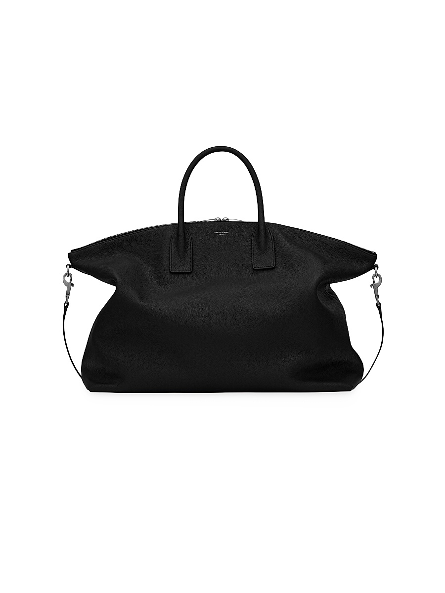 Men's Giant Bowling Bag In Soft Grained Leather - Black