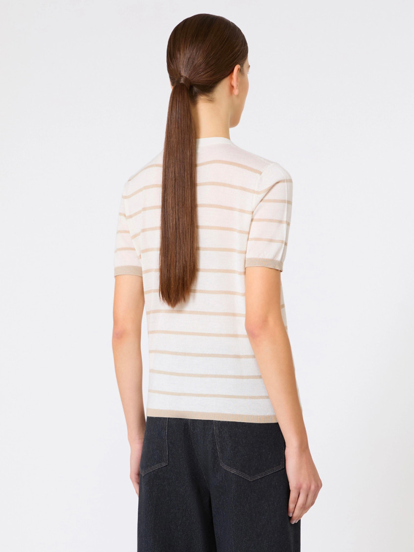 Cashmere And Silk Yarn Sweater - Beige