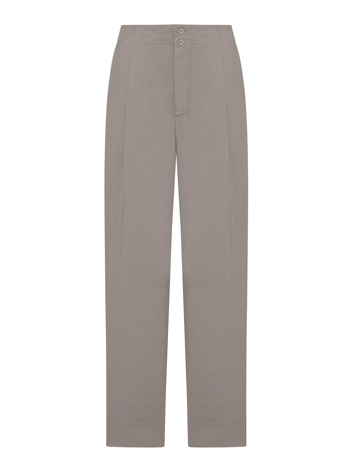 High-Waisted Cotton Trousers