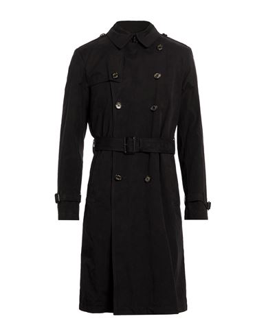 Man Overcoat & Trench Coat Black Size 42 Cotton, Polyester, Polyamide