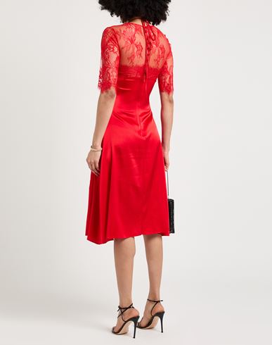 Woman Midi dress Red Size 4 Silk, Elastane