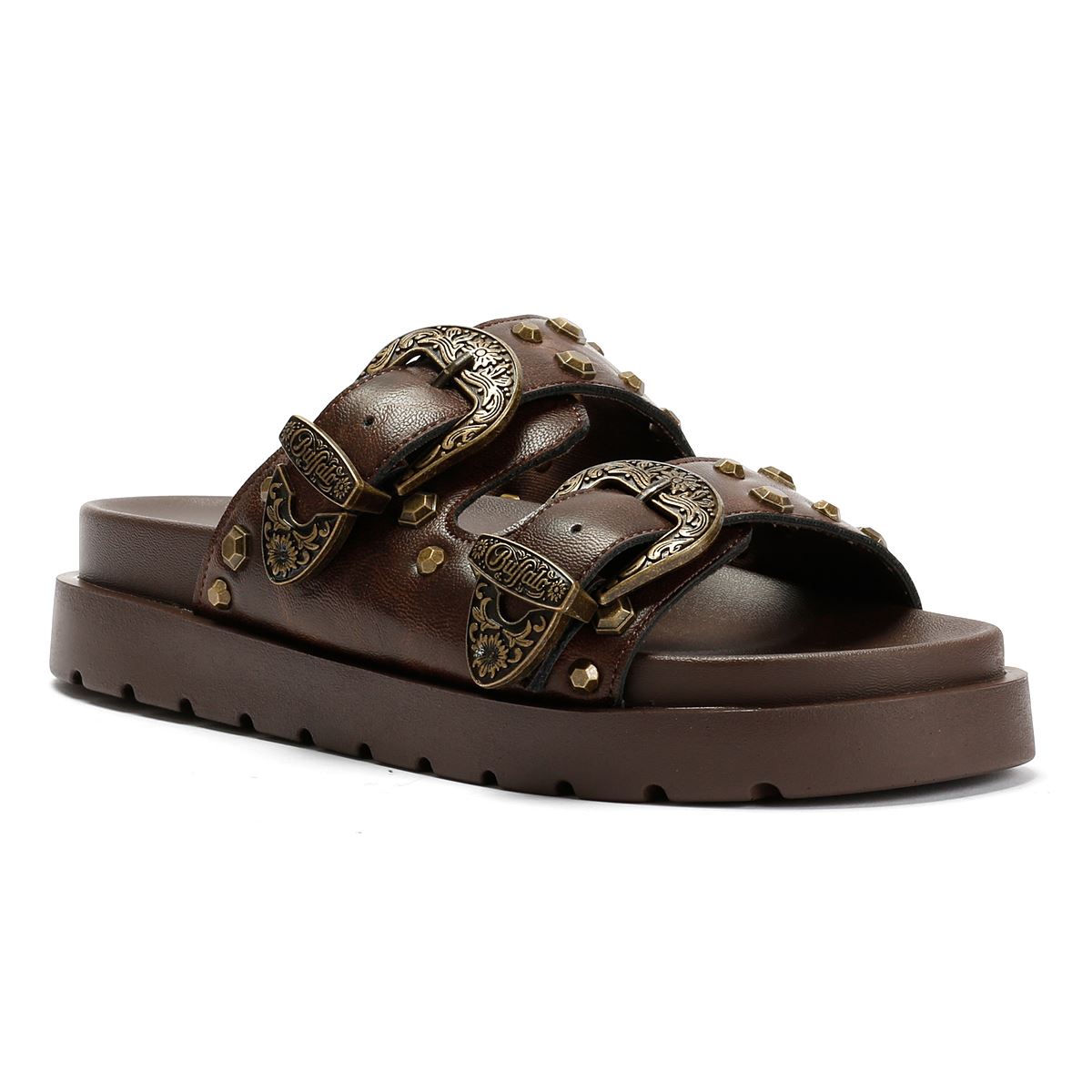 Buffalo Raya Ari West Leather Women's Brown Sanda