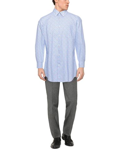Man Shirt Azure Size 16 Cotton