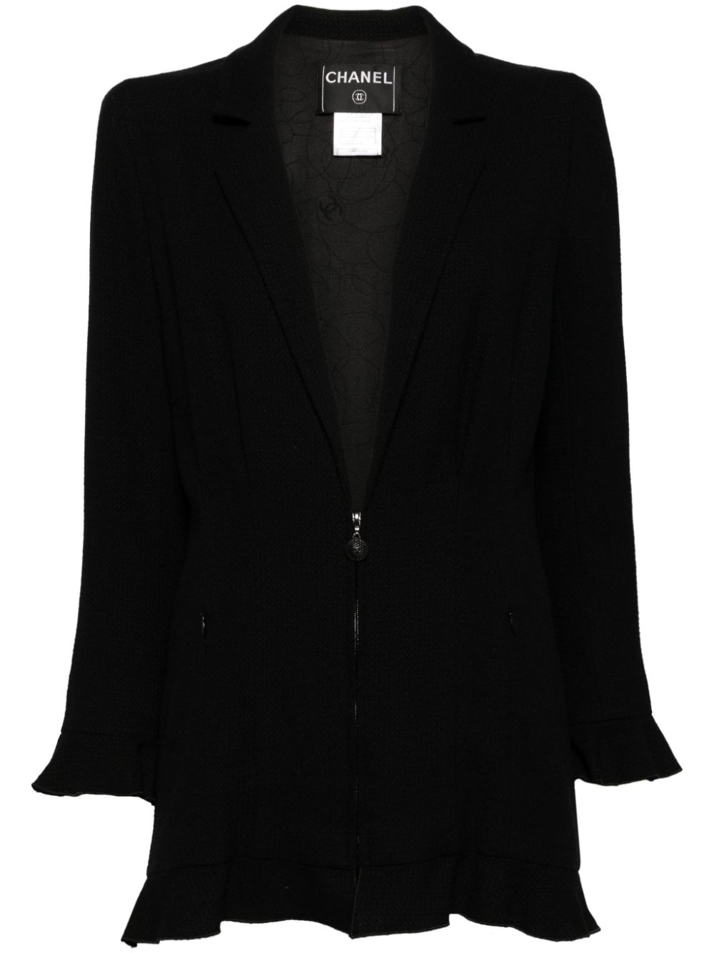 2002 half-zip ruffled jacket - Black