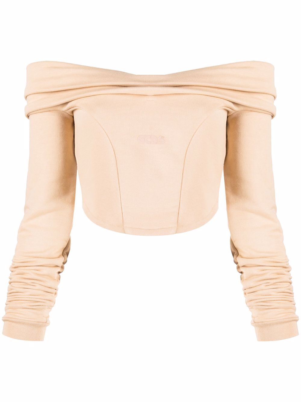 Couture logo-print off-shoulder sweatshirt - Neutrals
