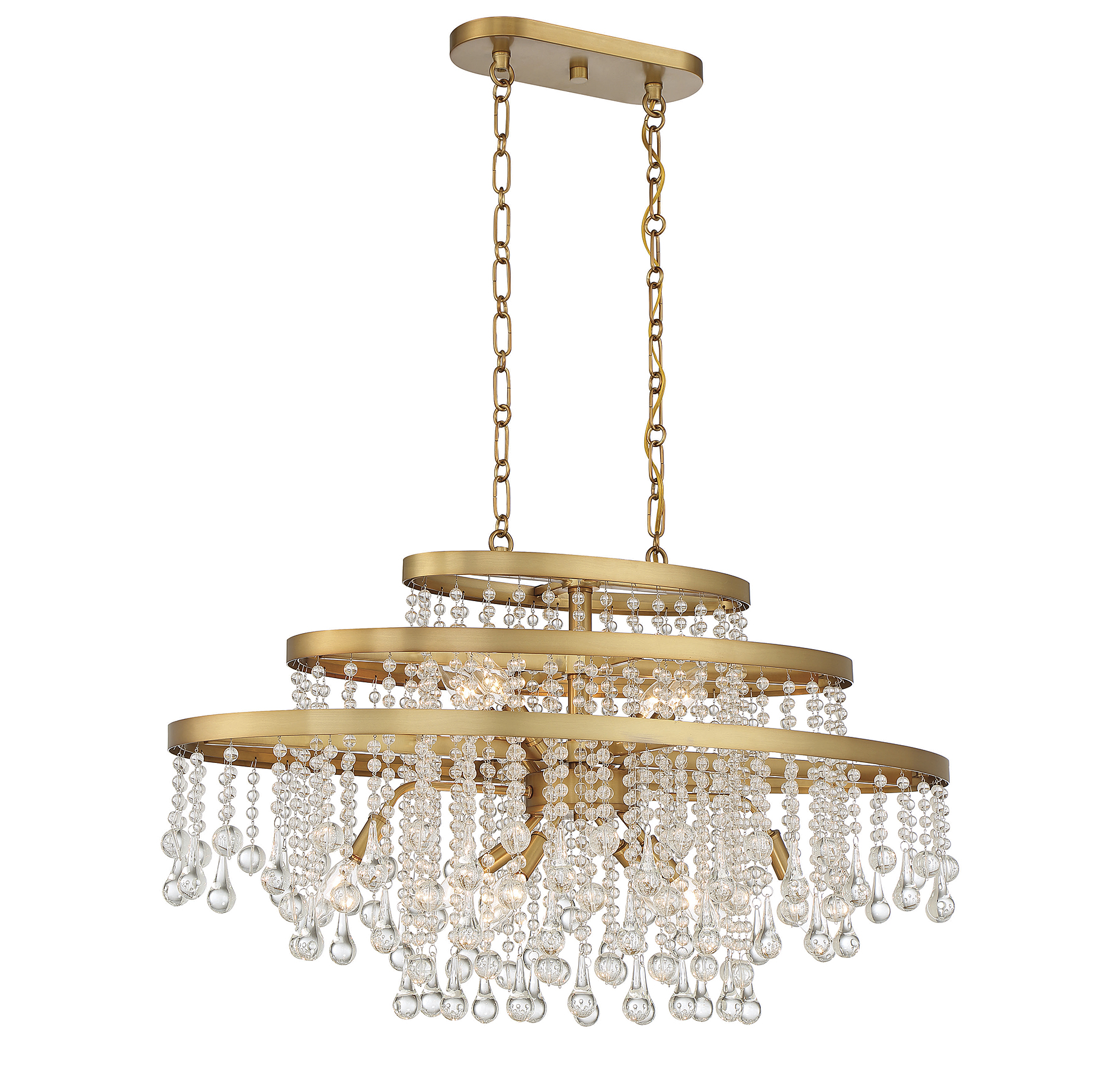Luna 10-Light Oval Chandelier in Warm Bra