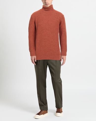 Man Turtleneck Rust Size L Wool, Polyamide