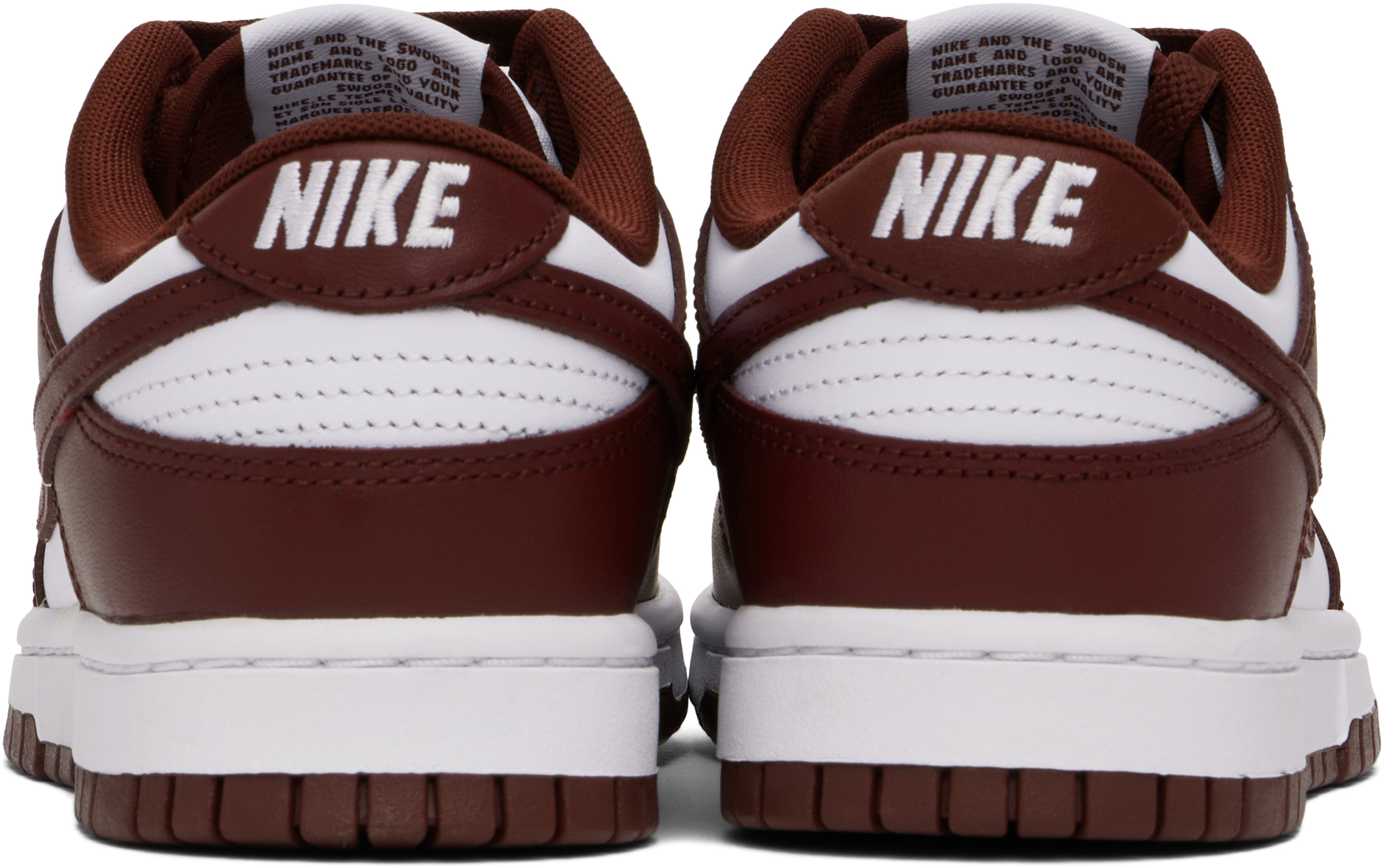 Burgundy & White Dunk Low Retro Sneakers