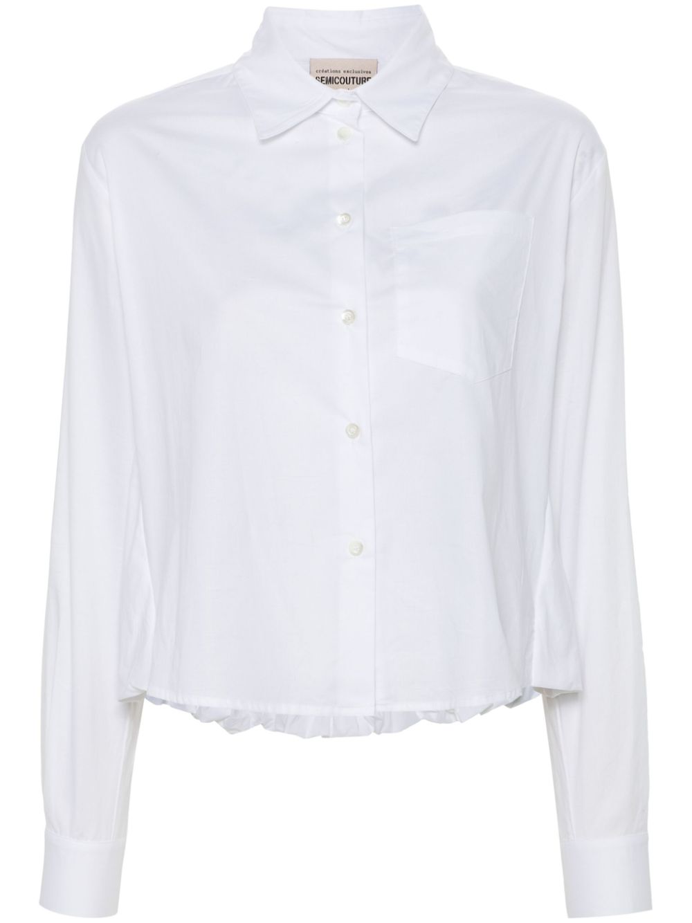 Puffball-hem shirt - White