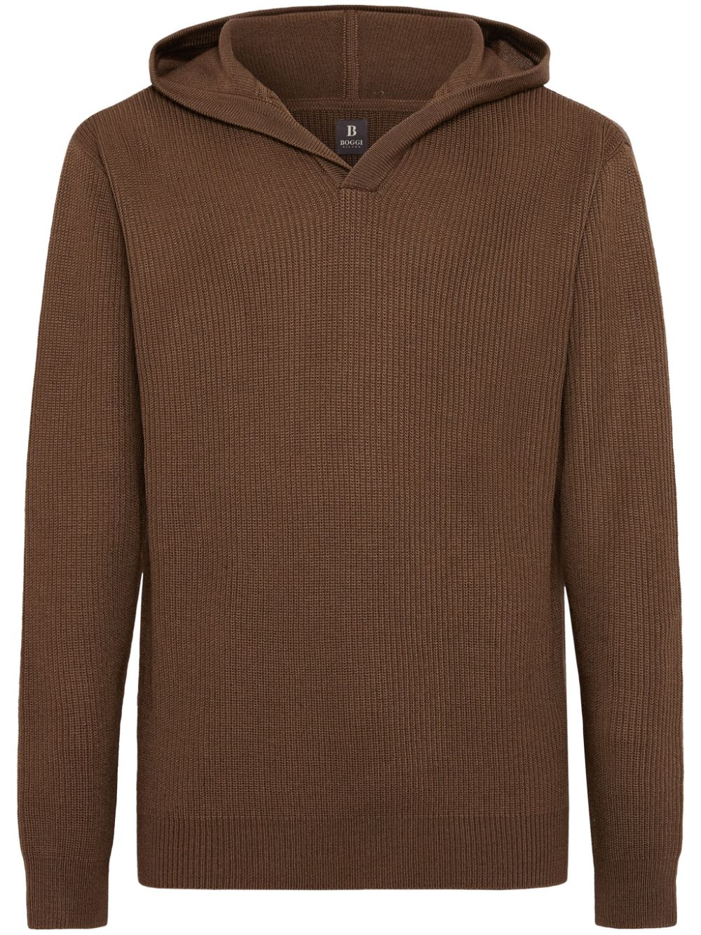 V-neck hoodie - Brown