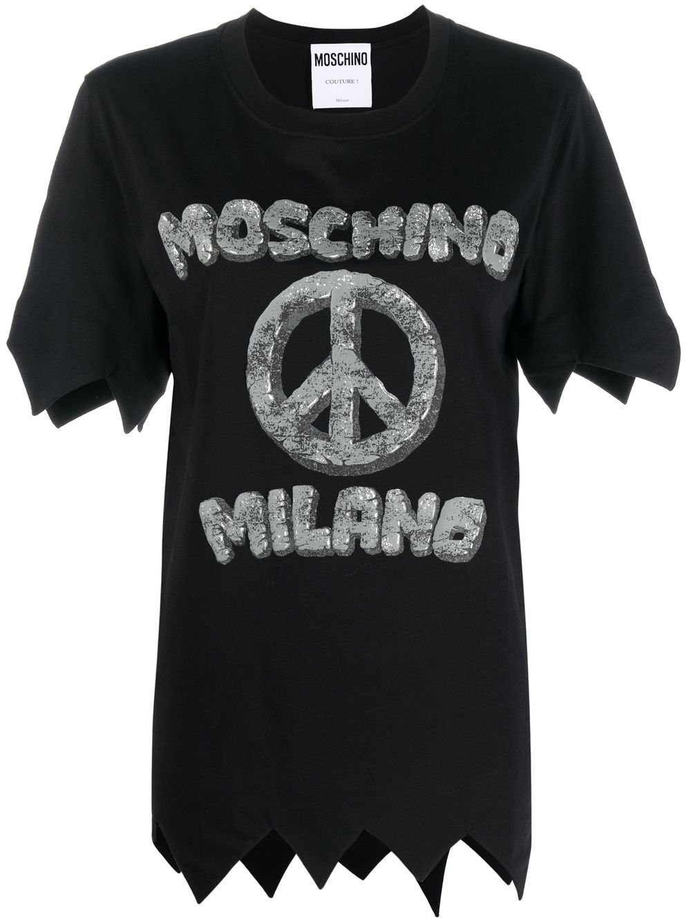 Logo-print detail T-shirt - Black