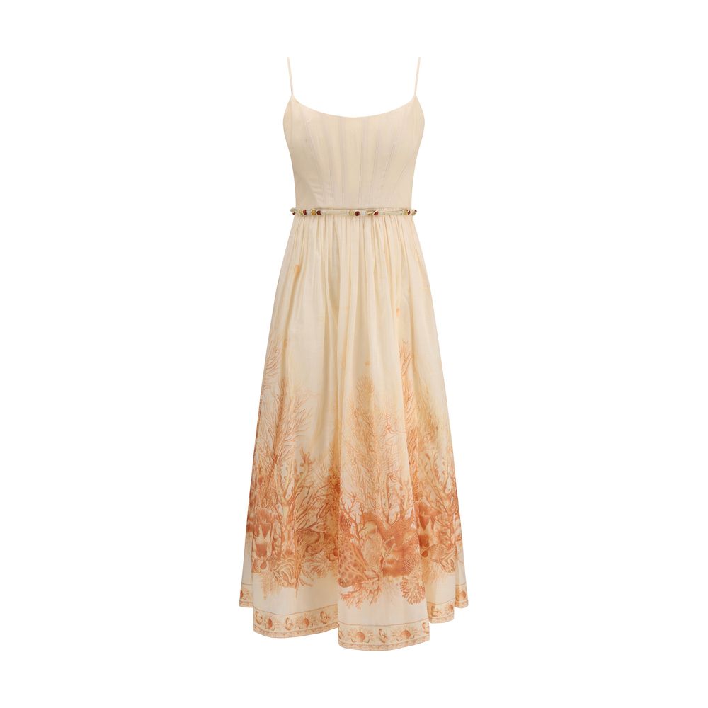 Wanderlust Corset Midi Dress — Beige