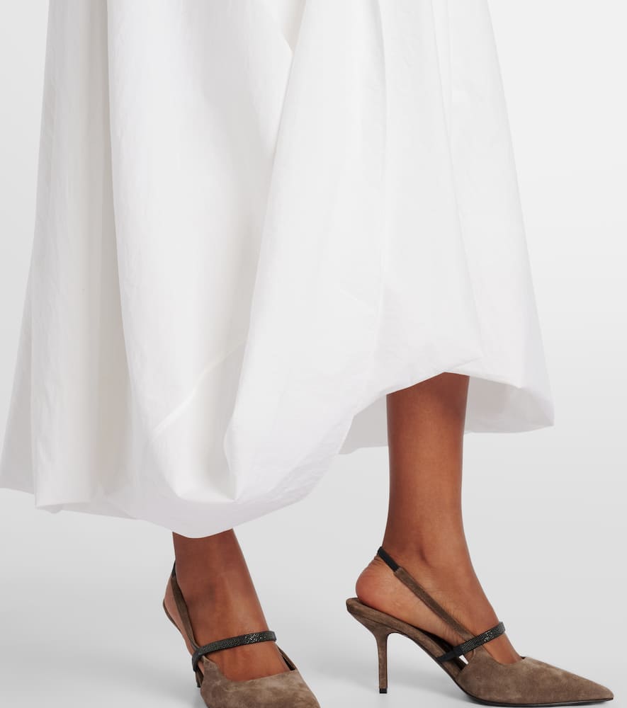 Cotton-blend midi dress