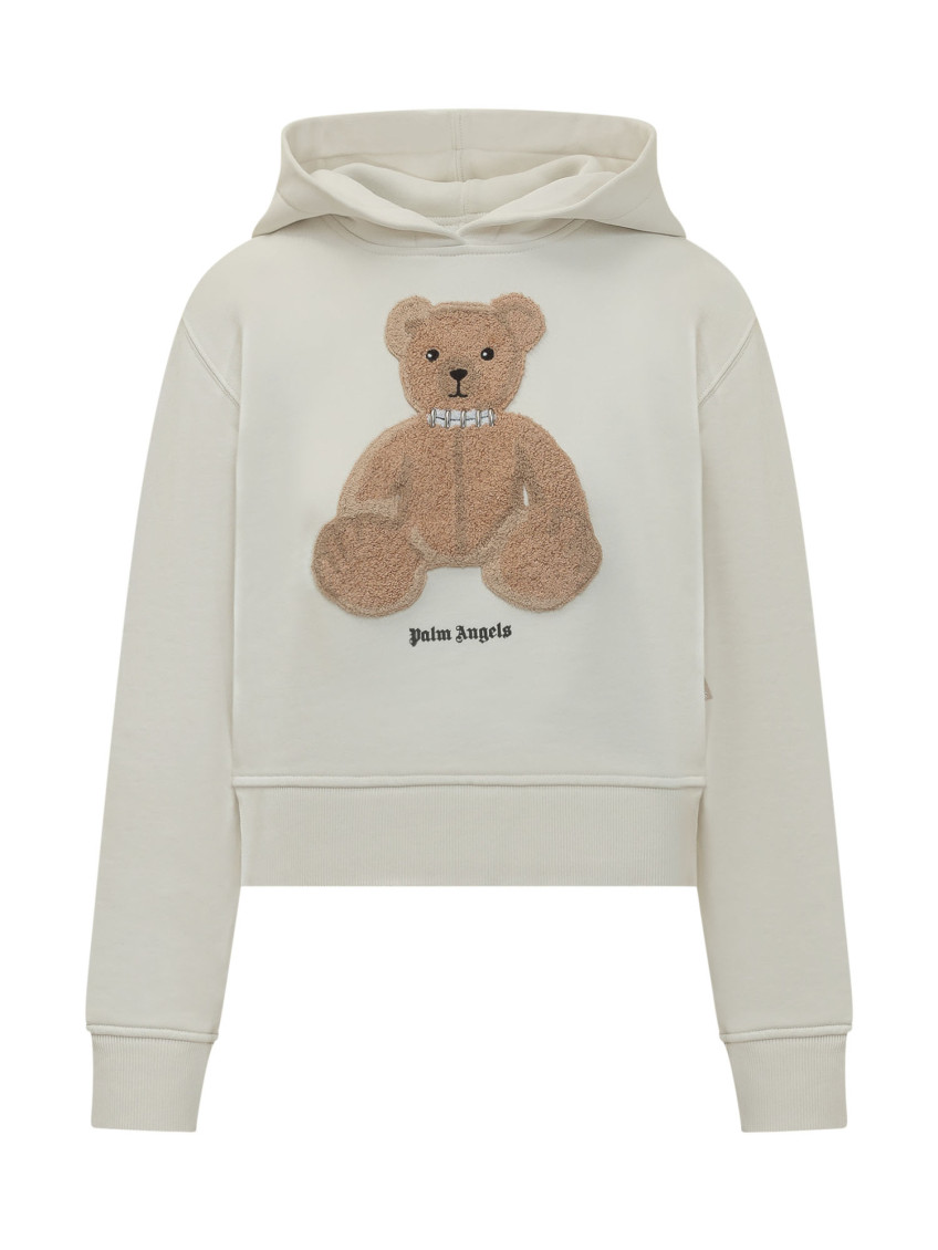 Palm Angels - cropped hooded top ribbed cuff