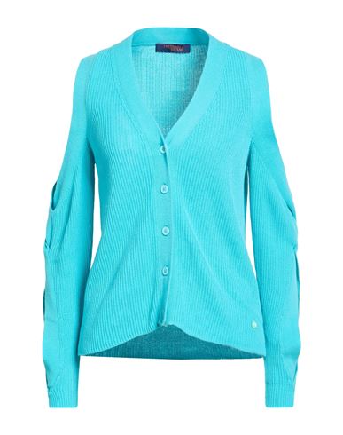 Woman Cardigan Turquoise Size XS Cotton