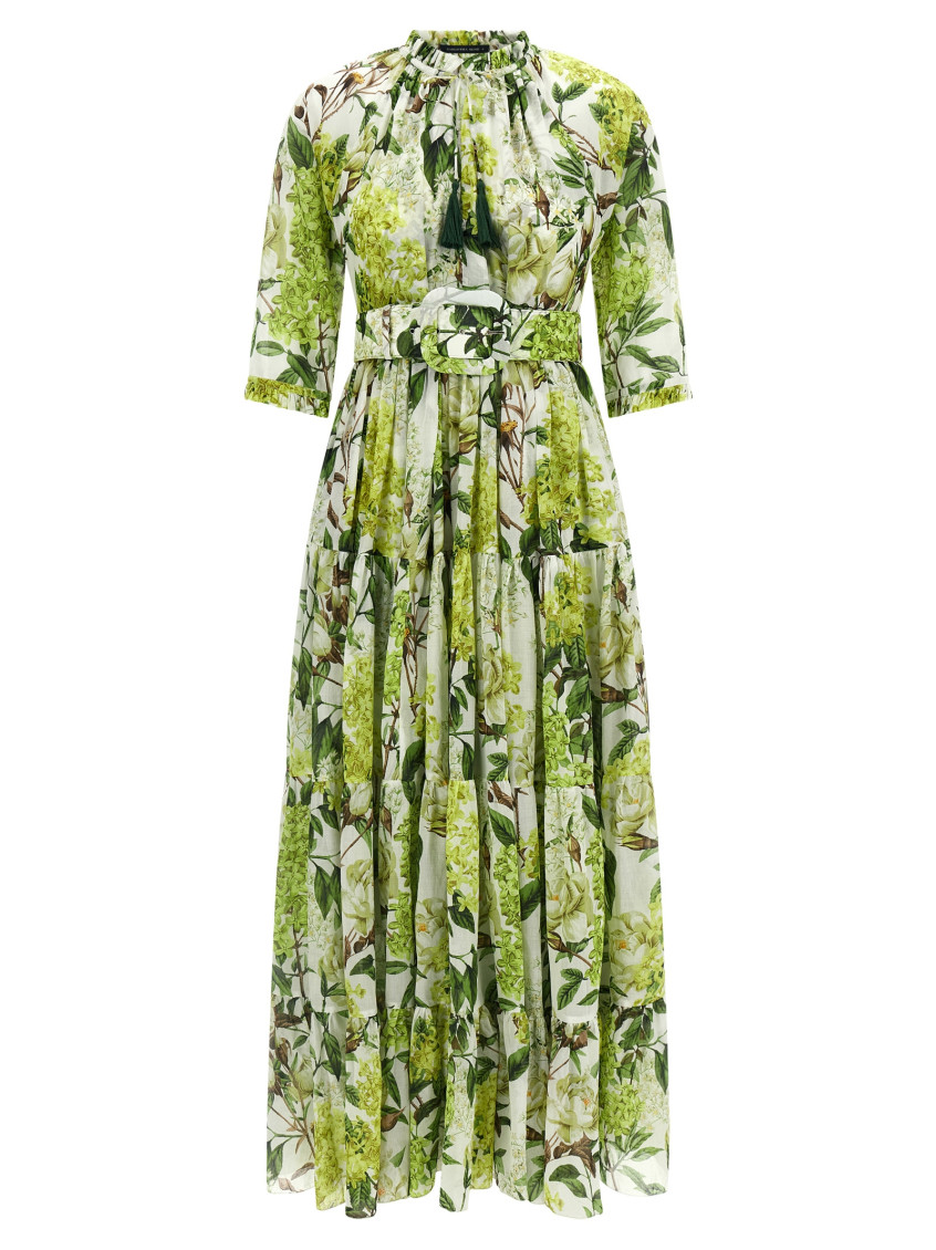 Eden Long Dress In Cotton Muslin With All Print