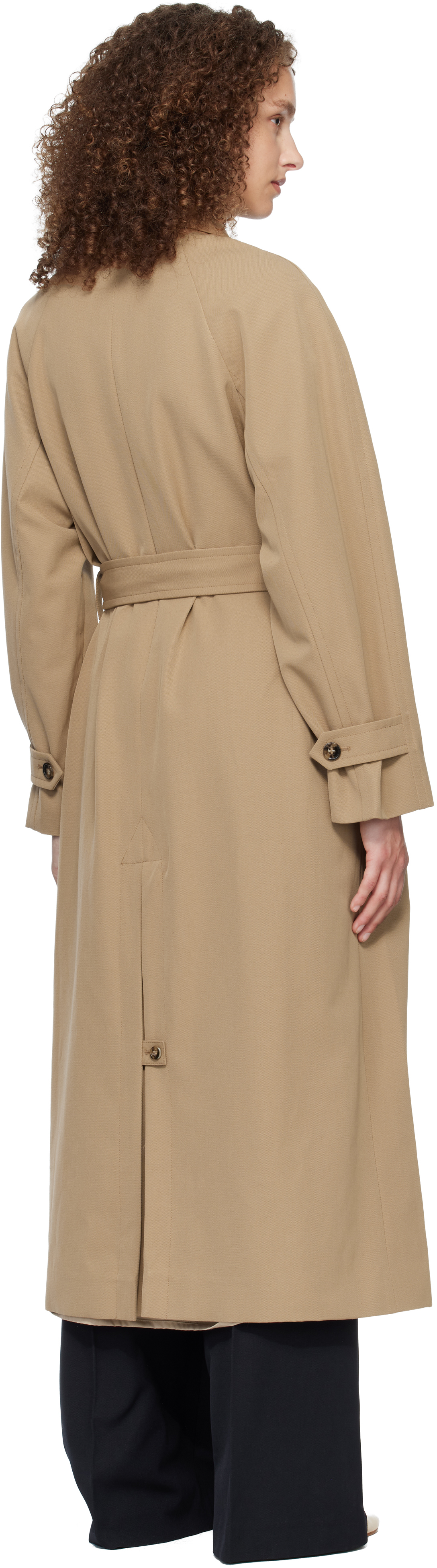 Beige Belted Trench Coat