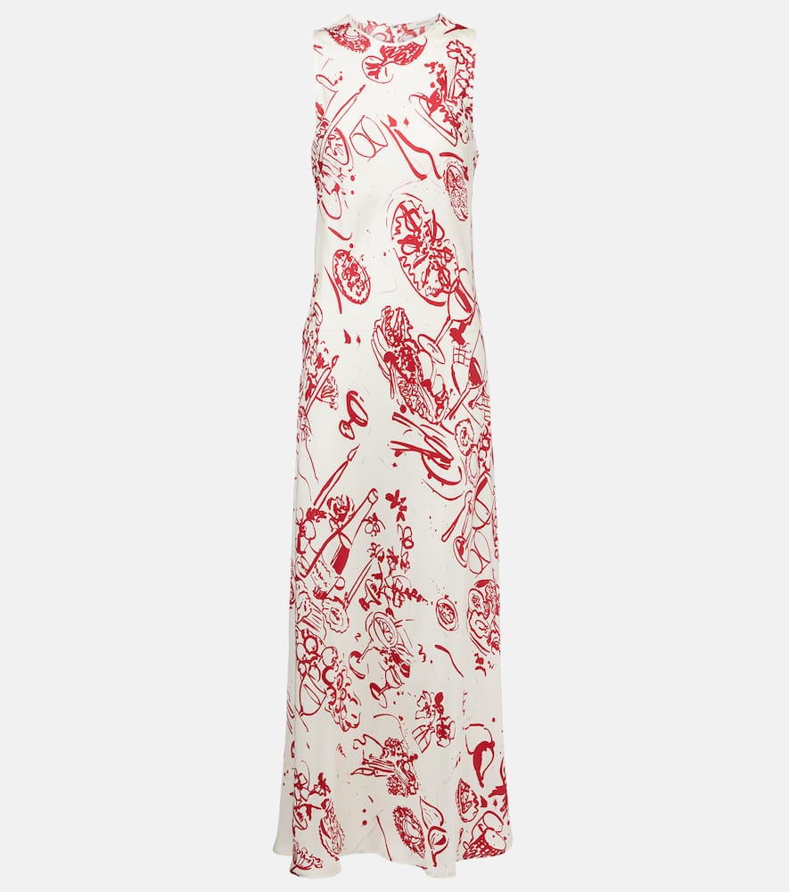 Printed silk maxi dress