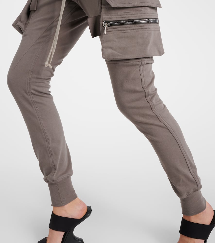 High-rise cotton-blend slim cargo pants
