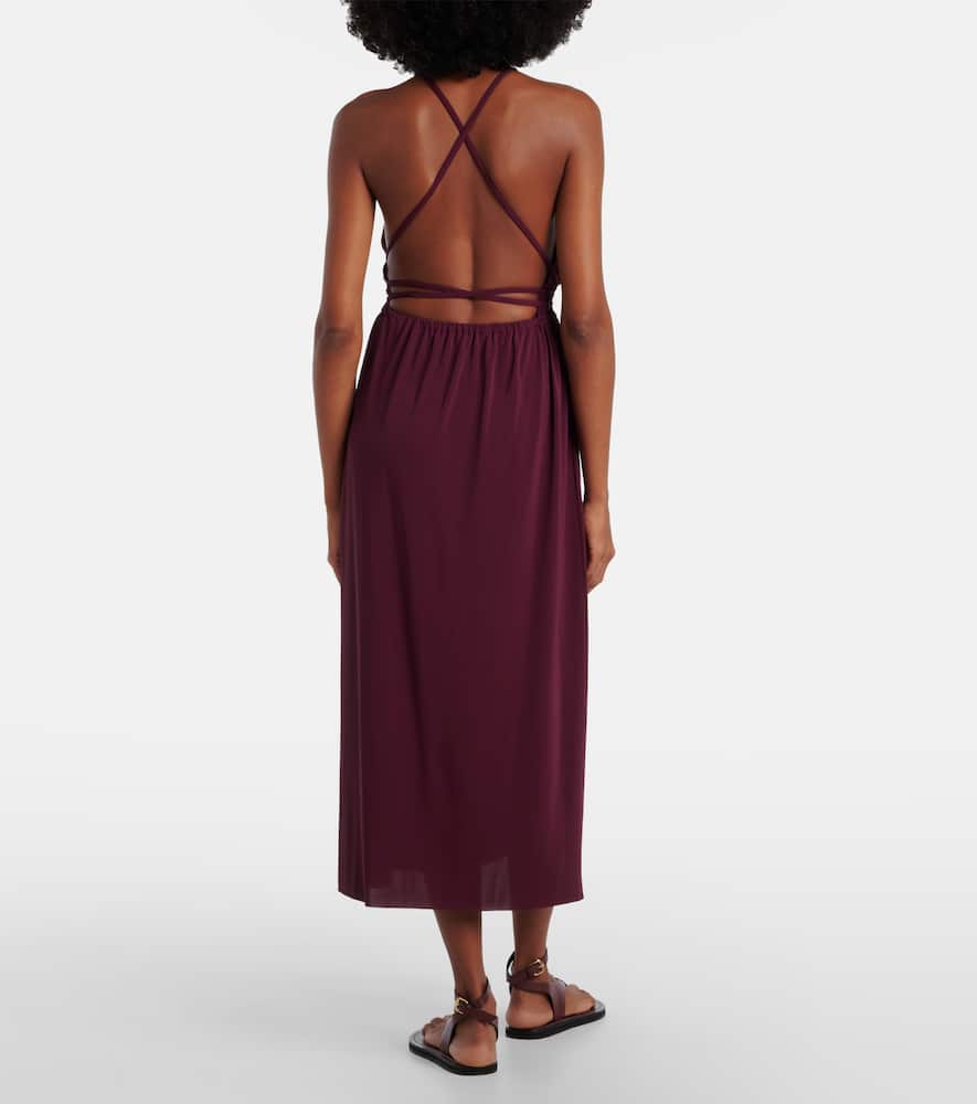 Ines halterneck jersey midi dress