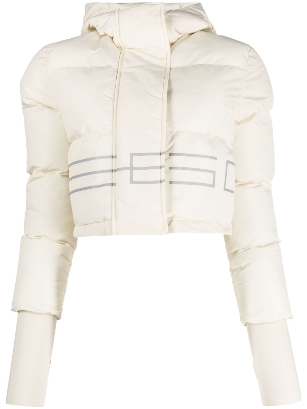 Logo-print padded bomber jacket - White