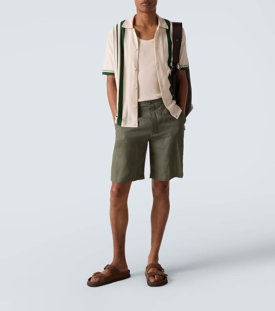 Tiernan striped cotton bowling shirt