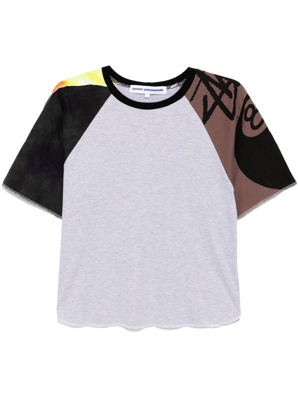 Panelled T-shirt - Grey