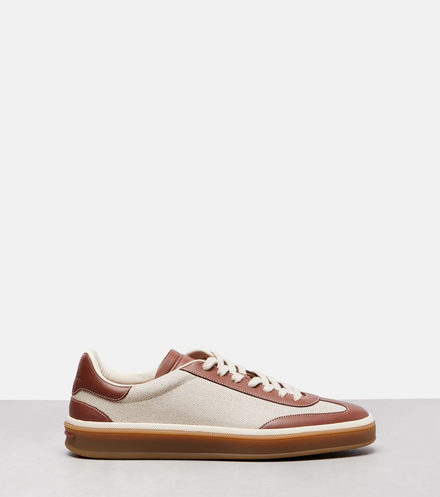 Tennis Walk leather-trimmed sneakers