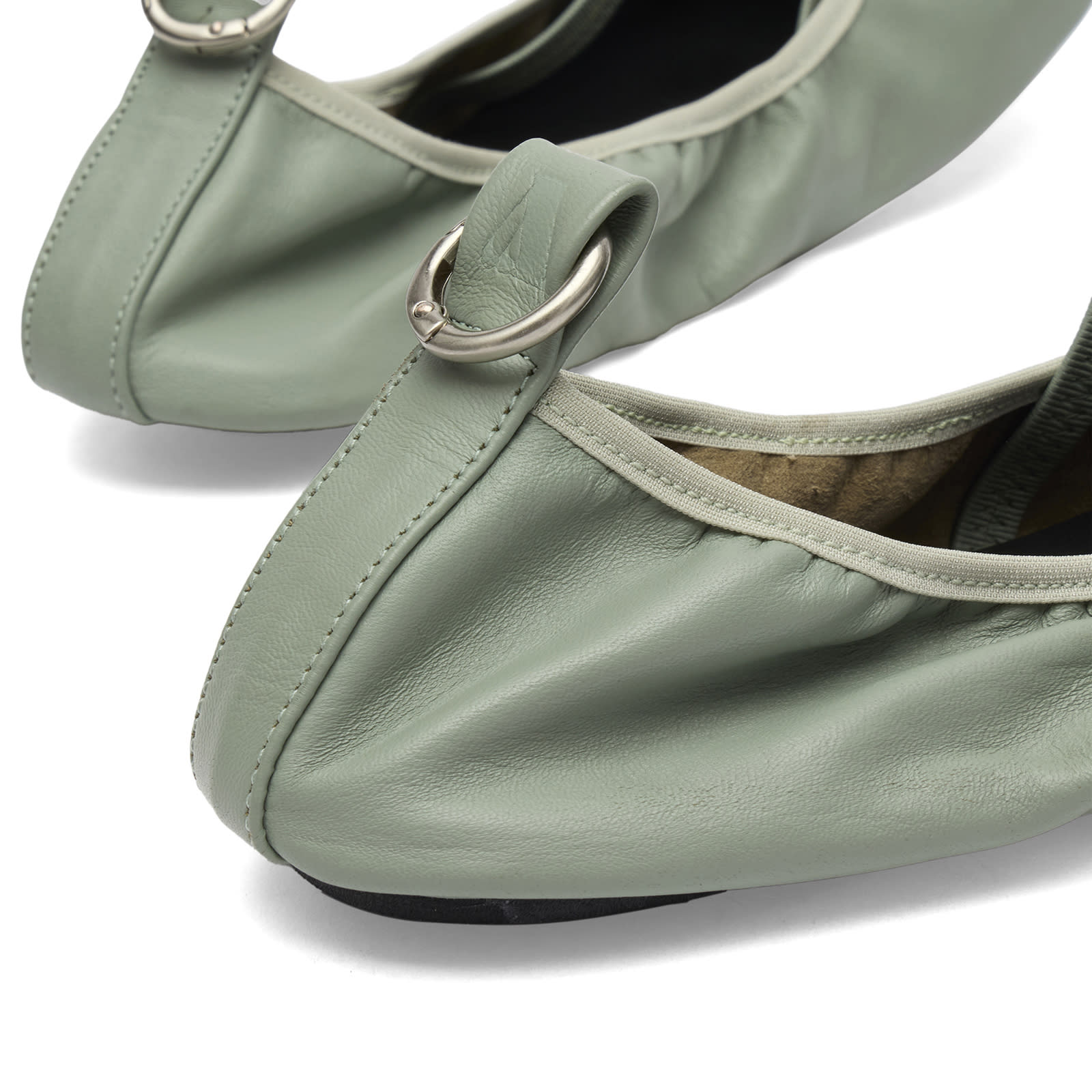 Women's Naira Leather Ballet Flats in Green