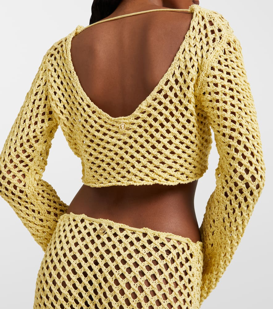 Bananhot Magen crochet cotton-blend crop top