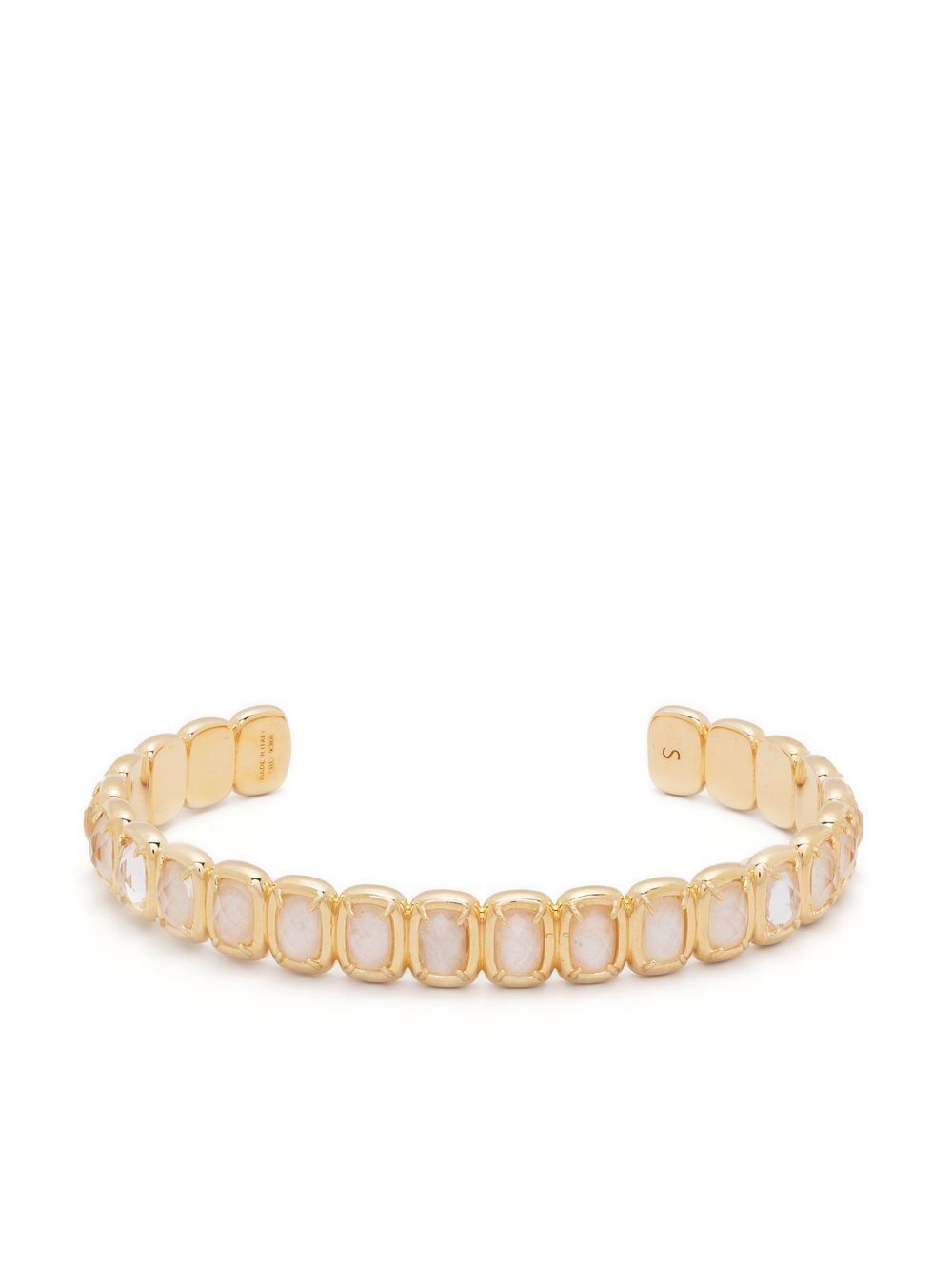 Faceted-stone embellished bangle - Gold
