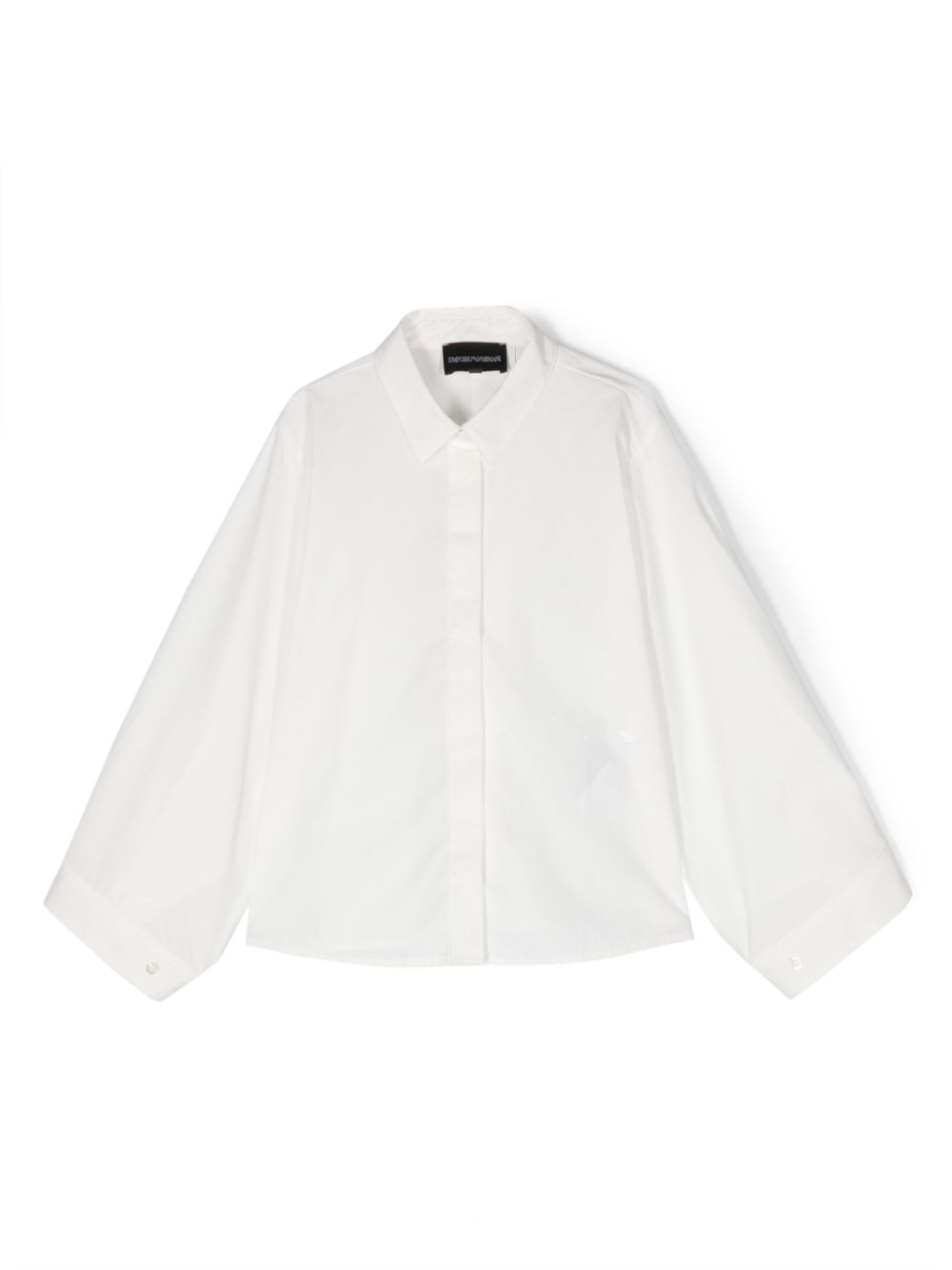 Wide-sleeve cotton poplin shirt - White