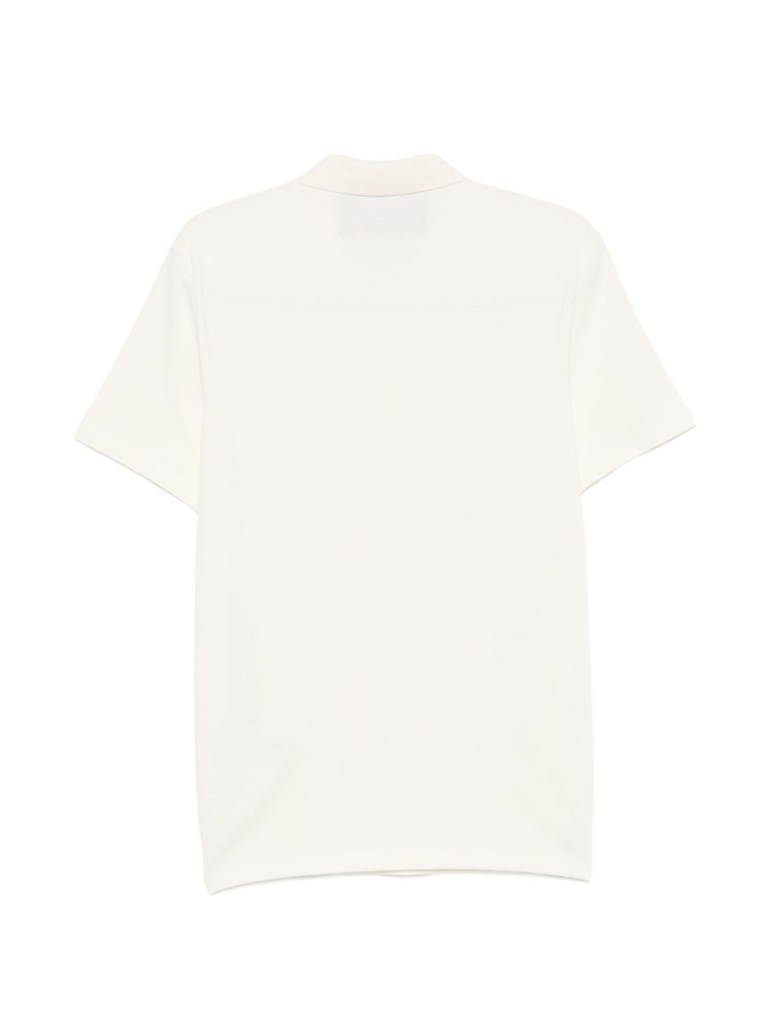 Off White Solid Shirt Collar Polo