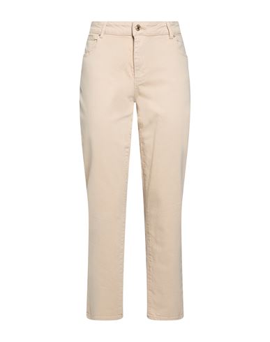 Woman Pants Beige Size 24 Cotton, Elastane