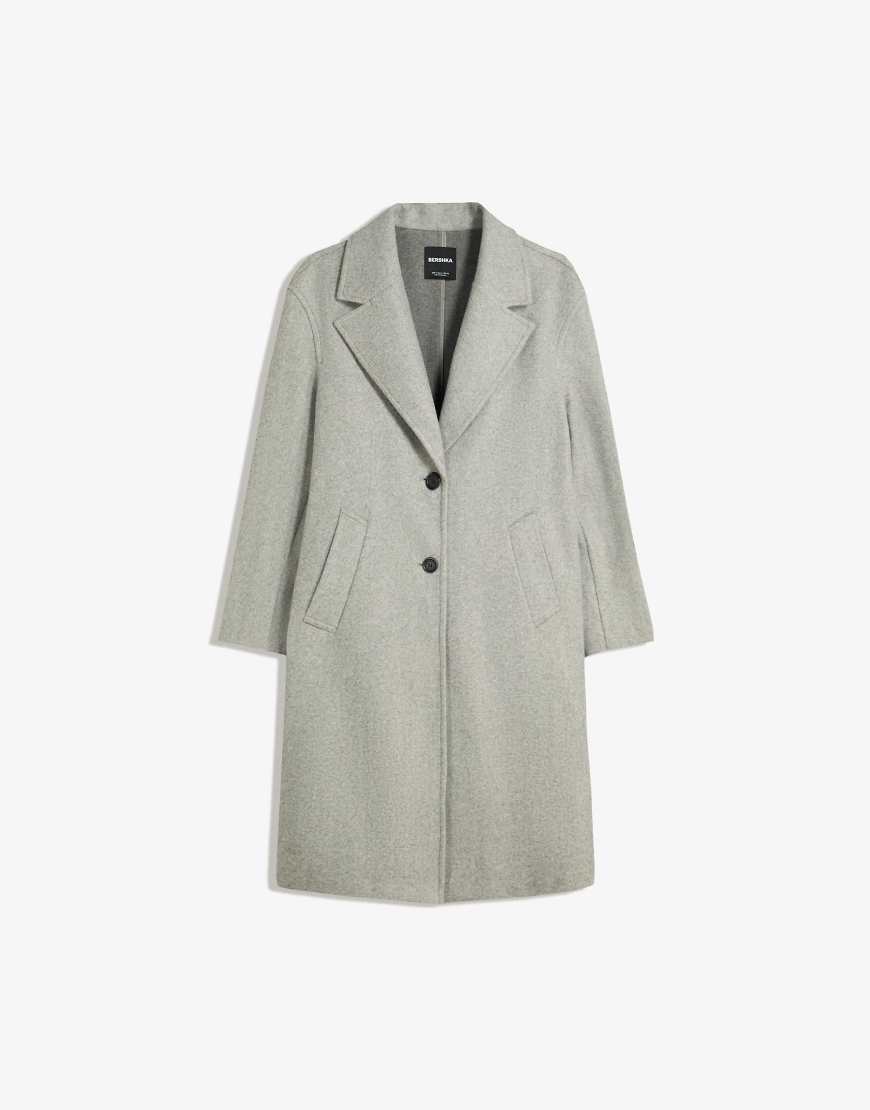 Long soft coat in light grey